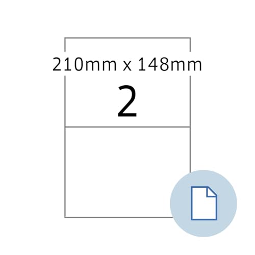 HERMA 58102 Wetterfeste Folienetiketten, 250 Blatt, 210 x 148 mm, 2 pro A4 Bogen, 500 Stück, selbstklebend, bedruckbar, matt, blanko Outdoor Klebeetiketten Aufkleber aus Polyethylen, weiß von HERMA
