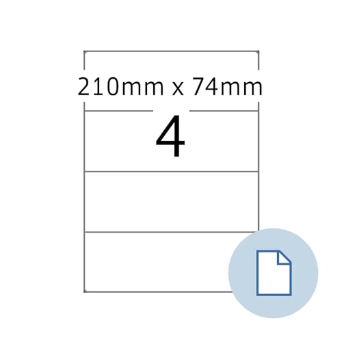 HERMA 8405 Universal Etiketten, 500 Blatt, 210 x 74 mm, 4 pro A4 Bogen, 2000 Stück, selbstklebend, bedruckbar, matt, blanko Papier Klebeetiketten Aufkleber, weiß HERMA 8405 Universal Etiketten, 500 Blatt, 210 x 74 mm, 4 pro A4 Bogen, 2000 Stück, selbstklebend, bedruckbar, matt, blanko Papier Klebeetiketten Aufkleber, weiß von HERMA