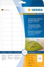 Herma Etiketten transparent glasklar A4 45,7x21,2 mm transparent klar Folie gl nzend 1200 St. Herma Etiketten transparent glasklar A4 45,7x21,2 mm transparent klar Folie gl nzend 1200 St. von HERMA