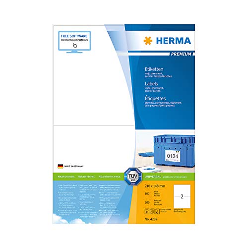 Herma Premium-Etiketten auf A4-Blättern, permanent haftend, 210 x 148 mm 200 4282 100 Herma Premium-Etiketten auf A4-Blättern, permanent haftend, 210 x 148 mm 200 4282 100 von HERMA