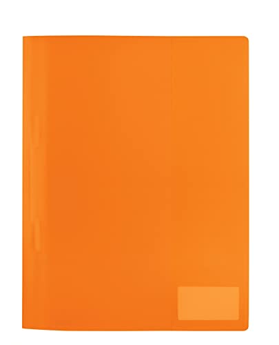 HERMA 19489 Schnellhefter A4 Transluzent Orange, 3 Stück, Sichthefter aus Kunststoff mit Beschriftungsetikett, Einstecktasche & Metallheftzunge, stabiles Plastik Schnellhefter Set für Schule & Büro von HERMA