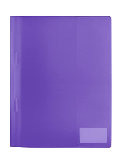 HERMA 19498 Schnellhefter A4 Transluzent Violett Lila, 3 Stück, Sichthefter aus Kunststoff mit Beschriftungsetikett, Einstecktasche & Metallheftzunge, Plastik Schnellhefter Set für Schule & Büro von HERMA
