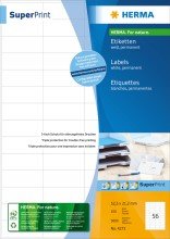 HERMA 5065 Universal Etiketten, 800 Blatt, 210 x 297 mm, 1 pro A4 Bogen, 800 Stück, selbstklebend, bedruckbar, matt, blanko Papier Klebeetiketten Aufkleber, weiß von HERMA