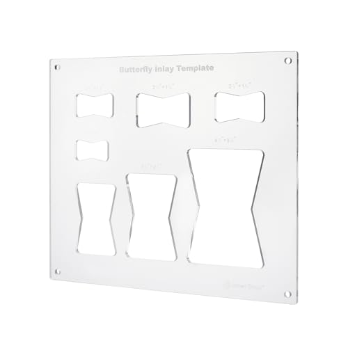 12 * 10" Zoll 7-in-1 Butterfly Inlay Vorlage, Router und dekorative Vorlagen für die Holzbearbeitung (Butterfly, Acryl) von HERMIT TOOLS
