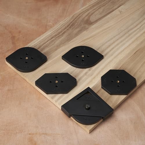 HERMIT TOOLS 6 Stück Eckvorlage für Oberfräse/Trimmer R5 R10 R15 R20 R25 R30 R35 R40 R45 R50 T5 T10 T15 T20 T25 T30 T35 T40 Halbrunder Eckradius Schnellvorrichtung (11) 8 verschiedene Radius Größen) von HERMIT TOOLS