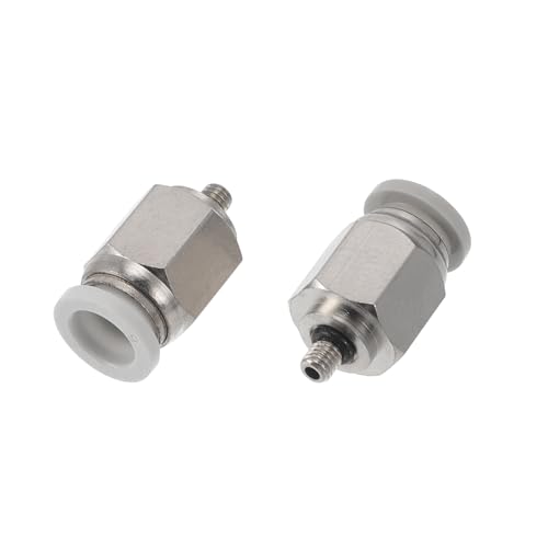 HEROFFIX Push To Connect Luftanschlüsse 15/64" Männliches Gewinde Luftleitung Schnellverbinder Kunststoff Metall M3 2 Stück Weiß Silberton HEROFFIX Push To Connect Luftanschlüsse 15/64" Männliches Gewinde Luftleitung Schnellverbinder Kunststoff Metall M3 2 Stück Weiß Silberton von HEROFFIX