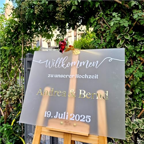 HERSTL Personalisiertes 3D-Acryl-Willkommensschild Zu Unserem Hochzeitsschild, Personalisiert Mit Ihren Namen Und Ihrem Datum, Individuelles Verlobungs-Hochzeitsschild, Empfangsschild HERSTL Personalisiertes 3D-Acryl-Willkommensschild Zu Unserem Hochzeitsschild, Personalisiert Mit Ihren Namen Und Ihrem Datum, Individuelles Verlobungs-Hochzeitsschild, Empfangsschild von HERSTL