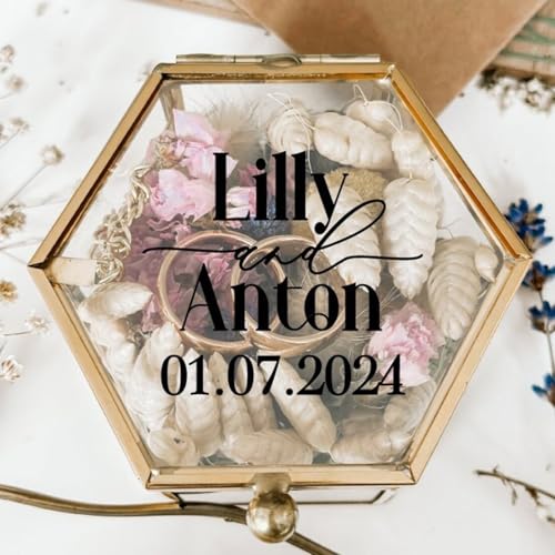 Personalisierter Aufkleber For Die Ringbox, Aufkleber For Die Ringbox, Vinyl-Aufkleber For Hochzeitslogo, Aufkleber For Hochzeitsinitialen, DIY-Hochzeit. NUR AUFKLEBER von HERSTL