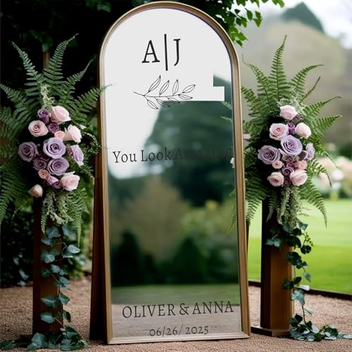 You Look Amazing, Personalisierter Hochzeitsspiegel-Aufkleber, Abnehmbarer Vinyl-Aufkleber, Badezimmer-Aufkleber For Spiegel, Personalisiert(30X42cm) von HERSTL