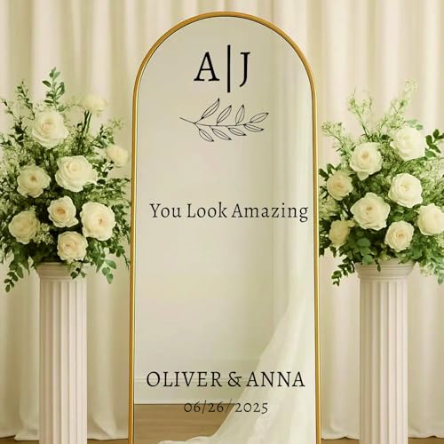You Look Amazing, Personalisierter Hochzeitsspiegel-Aufkleber, Abnehmbarer Vinyl-Aufkleber, Badezimmer-Aufkleber For Spiegel, Personalisiert(57X79cm) von HERSTL