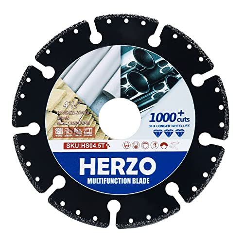 HERZO Professional Trennscheibe Carbide Multi Wheel 115mm, Multi Wheel Trennscheibe zum Schneiden von Holz, Kunststoff und Plastik,Cemento, Metallo von HERZO