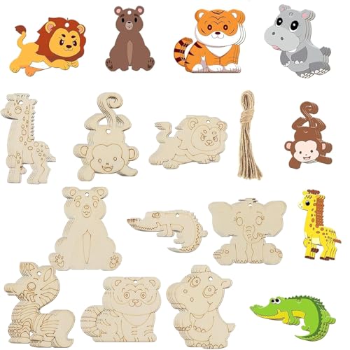 HERZONE 45 Stück Tier Holz Bastel Set Holzausschnitte Tier Holz Tiere Figuren zum Bemalen Handwerk Holzformen Scheiben HERZONE 45 Stück Tier Holz Bastel Set Holzausschnitte Tier Holz Tiere Figuren zum Bemalen Handwerk Holzformen Scheiben von HERZONE