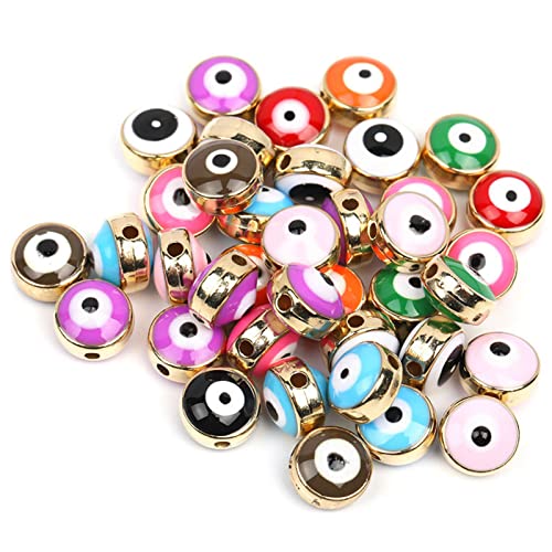HERZWILD 100pcs Evil Eye Perlen zum Auffädeln Augen perlen bunt DIY-Schmuck für Armbänder Halskette Schmuck herstellen Für DIY Schmuckherstellung von HERZWILD