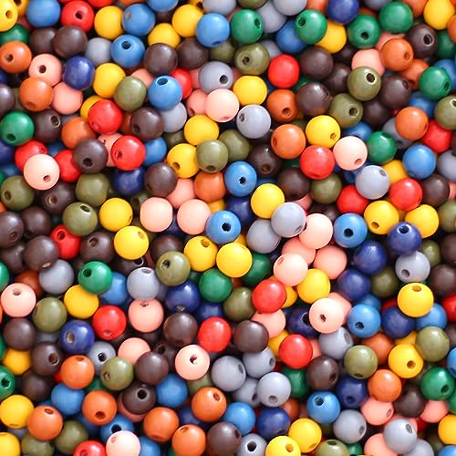 HERZWILD 350pcs bunte holzperlen zum auffädeln 12mm runde holzperle farbig bastelnperlen f. DIY schmuck Herstellung (bunt-12mm/A) von HERZWILD