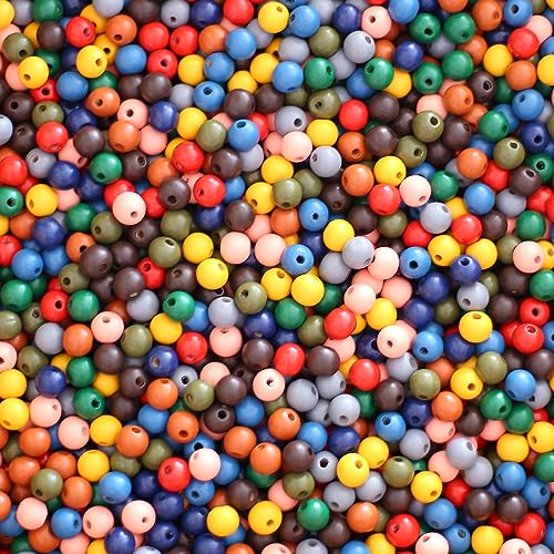 HERZWILD 500pcs bunte Holzperlen zum Auffädeln 10mm runde Holzperle farbige Bastelnperlen f. DIY Schmuck Herstellung (bunt-10mm/A) von HERZWILD