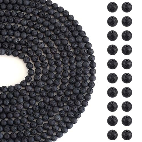 HERZWILD 630pcs Lava Perlen 6mm natürliche schwarze Lavasteinperlen, runde Steinperlen, natürliche Edelsteinperlen für Armbänder, Halsketten, Schmuckherstellung HERZWILD 630pcs Lava Perlen 6mm natürliche schwarze Lavasteinperlen, runde Steinperlen, natürliche Edelsteinperlen für Armbänder, Halsketten, Schmuckherstellung von HERZWILD