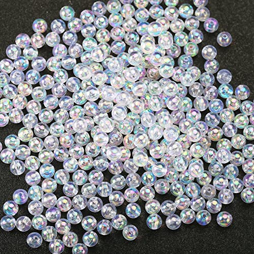 HERZWILD 2000 Stück rund AB Kunststoffperlen 6mm acrylic perlen für Schmuckherstellung (white round 0.6) von HERZWILD