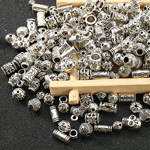 HERZWILD Zwischenperlen Perlenkappen 200g Metallperlen Perlen für Armbänder zum Basteln Bastelperlen Set mit Loch zum Auffädeln Schmuckzubehör von HERZWILD