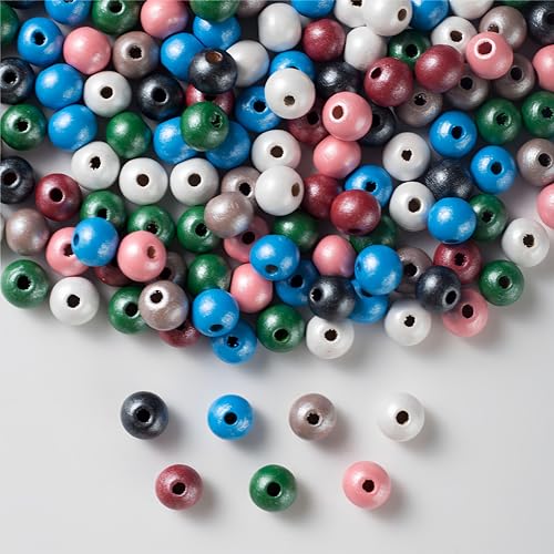 HERZWILD bunte holzperlen zum auffädeln 500stk holzperle farbig bastelnperlen f. DIY schmuck Herstellung (Pearl color) von HERZWILD