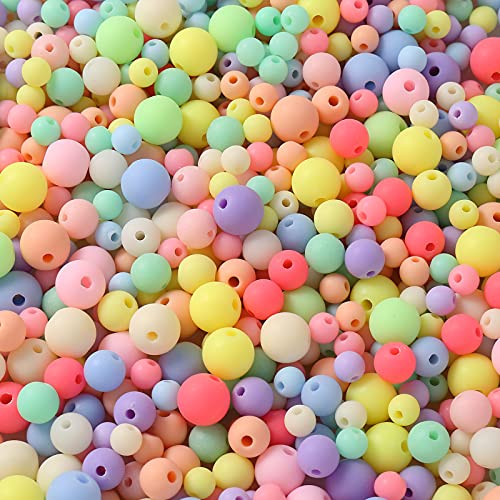 HERZWILD perlen zum Auffädeln ca.1100pcs matte bastelnperlen bunt Acryl Perlen kunstperlen f.schmuckherstellung DIY halsketten armband (matt bunt/gemischt) von HERZWILD