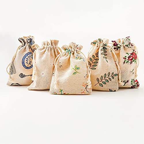 HERZWILD säckchen 25pcs Kleine Beutel mit Kordelzug baumwollsäckchen geschenksäckchen Jutebeutel für Hochzeit Party (A type) von HERZWILD