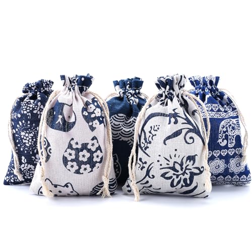 HERZWILD säckchen 25pcs Kleine Beutel mit Kordelzug baumwollsäckchen geschenksäckchen Jutebeutel für Hochzeit Party (C type) von HERZWILD