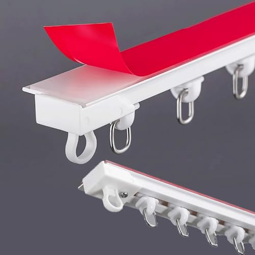 Selbstklebende Vorhangschiene vorhangschiene zum kleben vorhangschiene ohne bohren for Decke oder Wand for Vorhangschiene Etagenbett Erkerfenster Raumteiler(2.9m(9.5ft)) von HESHEQ