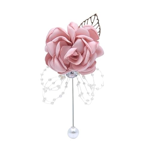 HESHUWEN Blumenarmband 1PC Mädchen Brautjungfer Handgelenk Blume Hochzeit Prom Party Corsage Armband Stoff Hand Blume Versorgung Boutonniere(06) von HESHUWEN