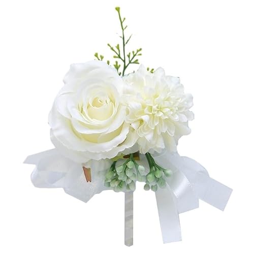 HESHUWEN Blumenarmband 2 Stücke Blumen-Ansteckblume for das Handgelenk Boutonniere(Corsage 1) von HESHUWEN