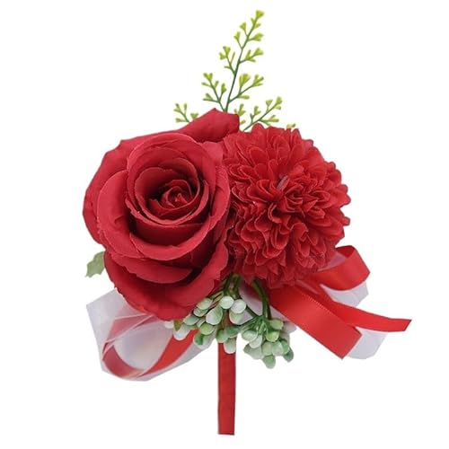 HESHUWEN Blumenarmband 2 Stücke Blumen-Ansteckblume for das Handgelenk Boutonniere(Corsage 2) von HESHUWEN