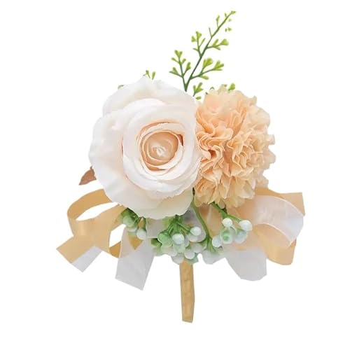 HESHUWEN Blumenarmband 2 Stücke Blumen-Ansteckblume for das Handgelenk Boutonniere(Corsage 3) von HESHUWEN