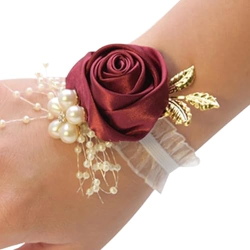 HESHUWEN Blumenarmband 2 Stücke Handgelenk Blume Boutonniere(A) von HESHUWEN