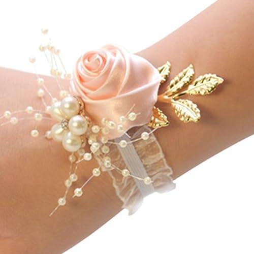 HESHUWEN Blumenarmband 2 Stücke Handgelenk Blume Boutonniere(E) von HESHUWEN