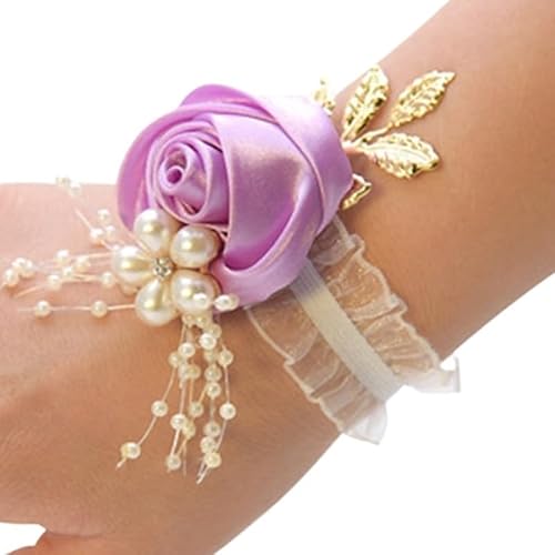 HESHUWEN Blumenarmband 2 Stücke Handgelenk Blume Boutonniere(F) von HESHUWEN