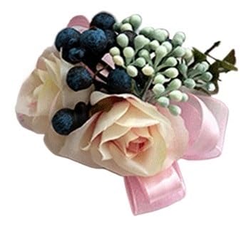 HESHUWEN Blumenarmband 4-teiliges Blumen-Anstecker for das Handgelenk Boutonniere(White Wrist) von HESHUWEN