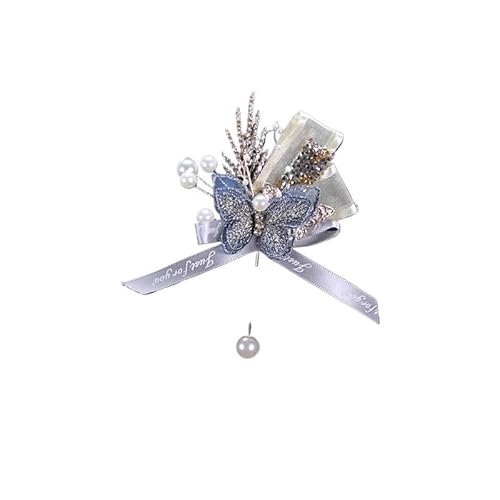 HESHUWEN Blumenarmband Blumen-Ansteckblume fürs Handgelenk Boutonniere(Boutonniere A) von HESHUWEN