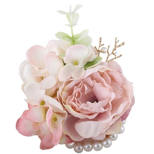 HESHUWEN Blumenarmband Rosa Handgelenk Blume Perle Handgelenk Corsage Zeremonie Armband Hand Blume Dekor for Braut Brautjungfer Boutonniere HESHUWEN Blumenarmband Rosa Handgelenk Blume Perle Handgelenk Corsage Zeremonie Armband Hand Blume Dekor for Braut Brautjungfer Boutonniere von HESHUWEN
