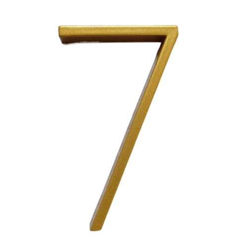 HESHUWEN Hausnummer 125mm Goldene schwimmende Moderne Hausnummer Goldtür Home Adressnummern for Haus Digital Outdoor-Zeichenplatten 5 in. # 0-9. Hausnummernschild(7) von HESHUWEN