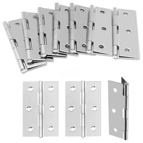 HESHUWEN Scharniere 10 Stück 3 Zoll Türscharniere Edelstahl Flachscharniere Fensterschrankscharniere Türverbinder Bücherregal Holzkiste Möbelbeschläge Scharniere Klappbar HESHUWEN Scharniere 10 Stück 3 Zoll Türscharniere Edelstahl Flachscharniere Fensterschrankscharniere Türverbinder Bücherregal Holzkiste Möbelbeschläge Scharniere Klappbar von HESHUWEN