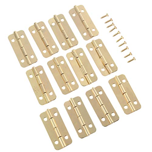 HESHUWEN Scharniere 12 Stück 37 mm x 17 mm goldene Möbeltürscharniere mit Schrauben for Kastentüren, dekorative kleine Scharniere for Schrankschubladen, Möbelbeschläge Scharniere Klappbar HESHUWEN Scharniere 12 Stück 37 mm x 17 mm goldene Möbeltürscharniere mit Schrauben for Kastentüren, dekorative kleine Scharniere for Schrankschubladen, Möbelbeschläge Scharniere Klappbar von HESHUWEN