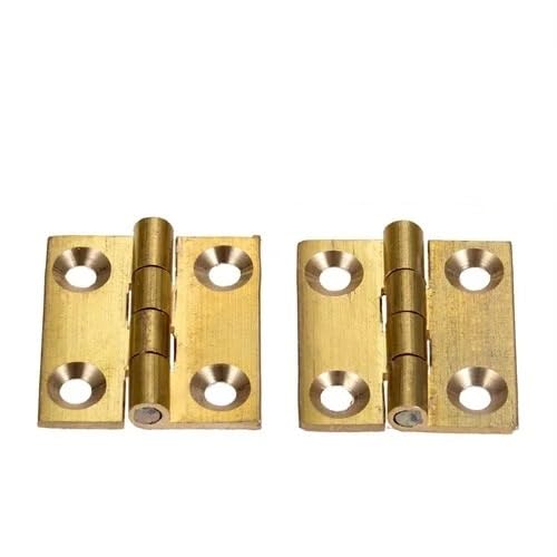 HESHUWEN Scharniere 2 stücke Tür Scharniere 4/6 Löcher Goldene Decor Schrank Tür/Möbel Holz Schmuck Box Möbel Hardware Scharniere Klappbar(25x22mm) von HESHUWEN