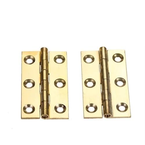 HESHUWEN Scharniere 2 stücke Tür Scharniere 4/6 Löcher Goldene Decor Schrank Tür/Möbel Holz Schmuck Box Möbel Hardware Scharniere Klappbar(50x27mm) von HESHUWEN