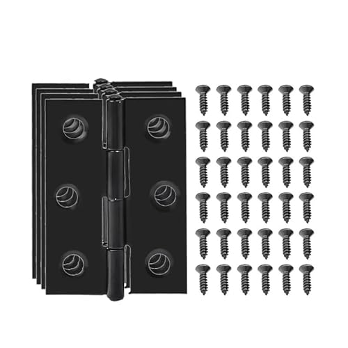 HESHUWEN Scharniere Edelstahl-Türscharniere, Heimmöbel, Schrank, Schublade, Fenster, Türscharniere, Anschluss mit Schrauben, Befestigungsklammern, Hardware-Tools Scharniere Klappbar(4 Sets) von HESHUWEN