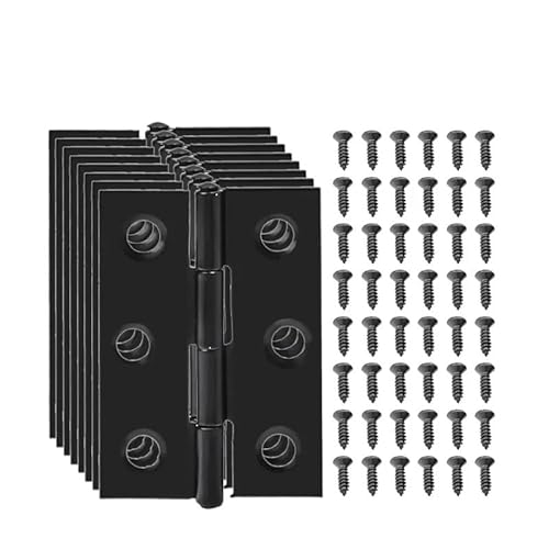 HESHUWEN Scharniere Edelstahl-Türscharniere, Heimmöbel, Schrank, Schublade, Fenster, Türscharniere, Anschluss mit Schrauben, Befestigungsklammern, Hardware-Tools Scharniere Klappbar(8 Sets) von HESHUWEN