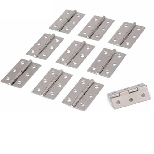 HESHUWEN Scharniere Türscharniere aus Edelstahl, 5,1 cm, Schrankscharnierverbinder, Tür-/Fensterscharniere, Flache Scharniere, Bücherregal, Schublade, Möbelbeschläge, 10 Stück Scharniere Klappbar HESHUWEN Scharniere Türscharniere aus Edelstahl, 5,1 cm, Schrankscharnierverbinder, Tür-/Fensterscharniere, Flache Scharniere, Bücherregal, Schublade, Möbelbeschläge, 10 Stück Scharniere Klappbar von HESHUWEN