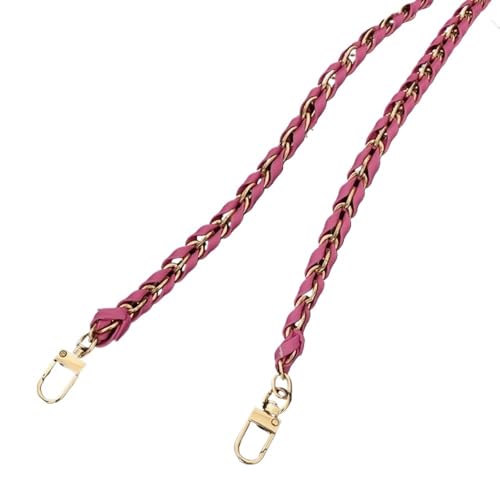 HESHUWEN Taschenkette 120cm Handtasche Metallkette Frauen langlebig abnehmbare Leder Crossbody Tasche Riemen Schultertasche Gürtel Kette FüR Tasche(Gold-Rose) von HESHUWEN