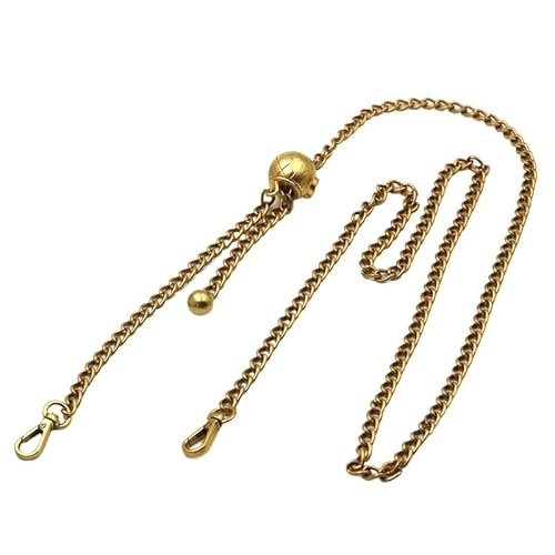 HESHUWEN Taschenkette 130 cm verstellbare Taschenkette mit goldenen Perlen und Kugeln, Zubehör for Handtaschen, Umhängetasche mit Taschenkette, Metall-Schultergurt Kette FüR Tasche(Gold) von HESHUWEN