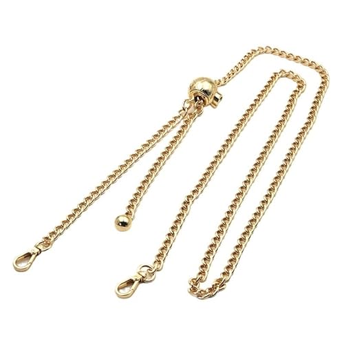 HESHUWEN Taschenkette 130 cm verstellbare Taschenkette mit goldenen Perlen und Kugeln, Zubehör for Handtaschen, Umhängetasche mit Taschenkette, Metall-Schultergurt Kette FüR Tasche(Light Gold) von HESHUWEN