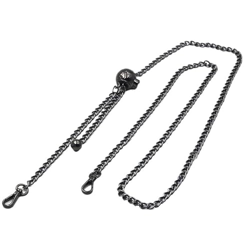 HESHUWEN Taschenkette 130 cm verstellbare Taschenkette mit goldenen Perlen und Kugeln, Zubehör for Handtaschen, Umhängetasche mit Taschenkette, Metall-Schultergurt Kette FüR Tasche(Noir) von HESHUWEN