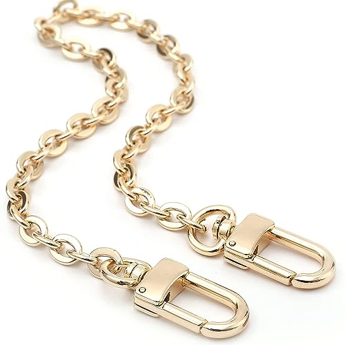 HESHUWEN Taschenkette 40/100CM Metall Mini Geldbörse Kette Schulter Crossbody Strap Griffe Tasche Zubehör Handtasche DIY Ersatz Ketten Charm Dekoration Kette FüR Tasche(Gold-100cm) von HESHUWEN